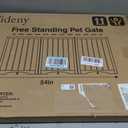 Free Standing Dog Gate Indoor, Foldable Dog Gate for Doorways Stairs Hallways, 3-Panel Freestanding Pet Gate with Support Feet for Stability, Folding Puppy Gate Easy to Move, Doggy Gate 54"x24", 3-Panel, 24"Tall