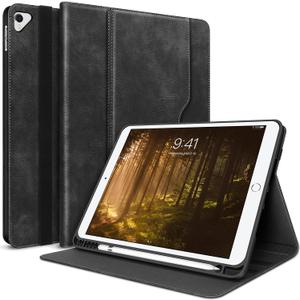 H HOLIMET Case for iPad 9th Generation (2021) iPad 8th/7th Generation2020/2019 with Pencil Holder Multi-Angle Stand PU Leather Shockproof Cover with Pocket Strap Auto Wake/Sleep (Black)