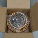 Plug in Pendant Light Rattan Hanging Lamp with Switch,Mini Rattan Boho Semi Flush Mount Ceiling Light,Hand Woven Hallway Light Fixtures for Bedroom Entryway Kitchen (1 Pack Brown)