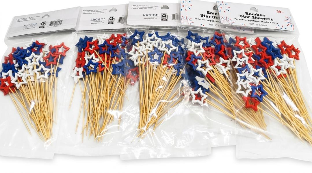 5 x Bamboo Star Skewers