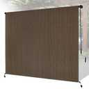 Breezombra 7'W x 6'H Mocha Patio Shades Roll up Outdoor Roller Shade Crank Wand Blind Cordless, 90% UV Blocking & Privacy Protection for Porch|Gazebo|Pergola|Backyard (2 Splicing Tube, 1 Fabric)
