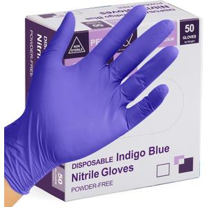 PElPU Nitrile Gloves, Disposable cleaning, Powder Free, Latex Free, Non-Sterile Protective Gloves (Large (Pack of 50))