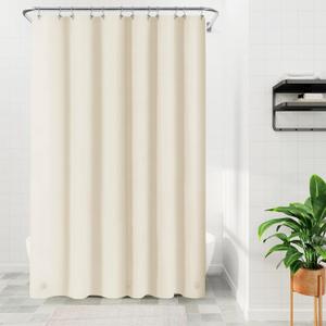 Barossa Design Extra Long Beige Shower Curtain Liner with 3 Magnets - 72" x 84" XL, Waterproof PEVA Lightweight Shower Liner for Bathroom, PVC Free, Metal Grommets - Beige, 72x84