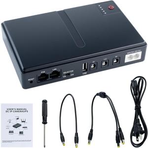 Mini DC UPS Uninterruptible Power Supply, UPS Battery Backup Power Supply for Router/Modem/Security Camera, for 5V/9V/12V Multi-Voltage Output, Without Battery