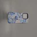 TnXee Case Compatible with iPhone 15 Pro,Fall Prevention Hybrid 2-Layer Hard Shell Cases for Girls Boys,Seashell Ocean Blue Retro Collage