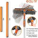 Eazer 2-in-1 Window Cleaner Tool, 64'' Window Squeegee for Home, Window Cleaning Squeegee Kit with Telescopic Pole, Window Washing Kit with Rotatable Bendable Head(Threaded + Telescopic) - EAW01, 64in