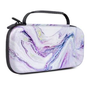 Lokigo Carry Case Compatible for Nintendo Switch/Switch OLED, Protective Travel Switch Carrying Case for Boys Girls with 16 Game Card Slots for Console & Accessories, Marble