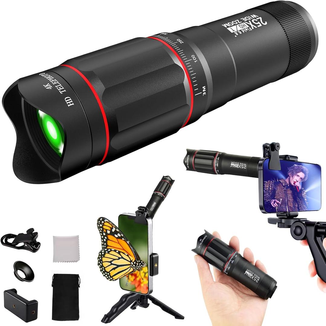 40X Monocular-Telescope Smartphone Monoculars for Adults High Definition for Music Concert,Wildlife Bird Watching Travel Camping Hiking