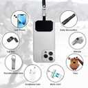 HOTEMIA Phone Tether Lanyard Anti Theft Strap with Carabiner - Anti-Drop Outdoor Accessory for Skiing, Hiking, Cycling, Fishing & Climbing - Fit Most Cell Phones (Black+Black)