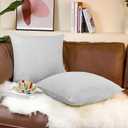 Uhomy Set of 2 Grey Decorative Knit Throw Pillow Cover Soft Knit Pillow Case, Modern Boho Pillow Covers Accent Embossed Patterned Sofa Cushion Covers for Couch Bed, Stretchy Pillow Cover,18 x 18 inch