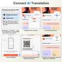 OWS AI Headphone for Multi-Language Translation, Bluetooth Earphone Support 144 Language Real-Time AI Translation, Wireless AI Earbuds Translator with App for Language Learning, Travel, Work (Pink)