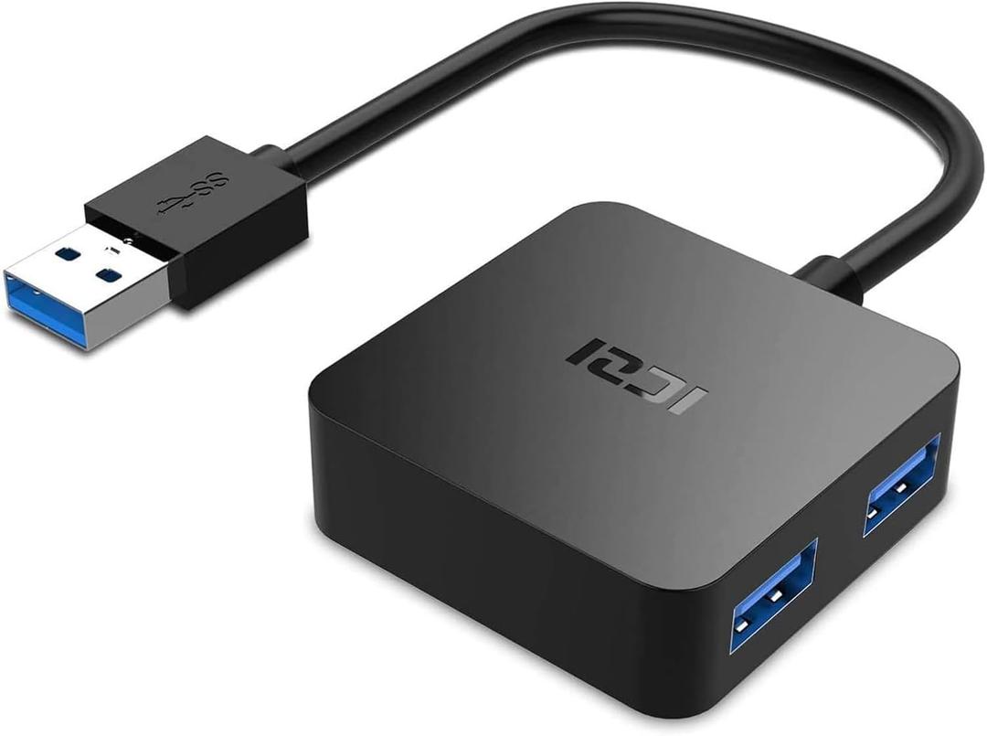 ICZI USB 3.0 Hub, 4 Ports USB Splitter Multiple Extender for Laptop, PC, MacBook, Mac mini, iMac, Surface Pro, Mobile HDD