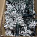 6 ft. Unlit Premium Snow Flocked Hinged Artificial Christmas Tree with Metal Stand
