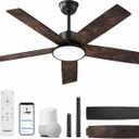 Ensenior 52 Inch Smart Ceiling Fans with Lights, 3-Way Control, 5-Blade | Alexa & App & Remote control, Quiet Reversible Motor, < 30 dB, Dual-finish Blades, Dimmable, 6 Speeds, 3CCT, Memory, Timer