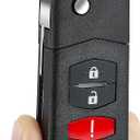 Keyecu Flip Remote Key Fob Shell Replacement for Mazda 2 3 5 CX7 CX9 2006-2015 Car Key Case Cover 3 Button (Empty Shells)