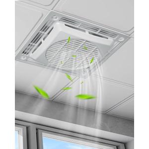 WELLY Taiwan Drop Ceiling Tile Fan Air Circulating Flush Mount Ceiling Fans DC Motor Ultra Quiet 15 Wind Speed Ventilation 23.7 inch 18db for Home and Office, WL-4