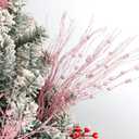 SUPREME XMAS 30 Pack Artificial Glitter Berry Stem Ornaments, Pink Christmas Ornaments Branches Picks Set for Xmas Tree Decorations Gift Small Vase Wreath Fireplace Home Holiday Wedding Party Decor