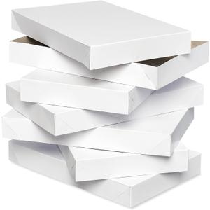 American Greetings White Shirt Boxes with Lids, for Birthdays, Holidays, and All Occasions (6 Boxes, 14.75'' x 9.5'')