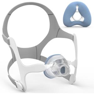 Upgraded Replacement for AirFit N20 & AirTouch N20, Soft Fabric Nasal Cushion, Headgear & Frame Included, Enhanced Comfort & Secure Fit CPAP Accessories, Blue (Large)