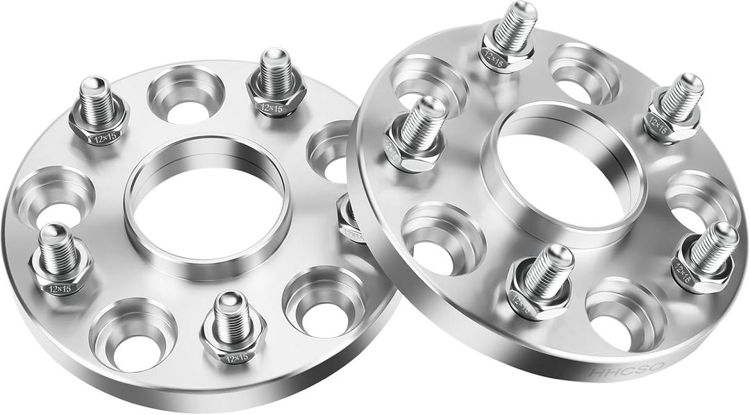 5x4.5 Wheel Spacers, 15mm 5 Lug Hub Centric Wheel Spacers for Toyota Camry Highlander RAV4, ES350, RX350, ES330, RX330, GS, TC, XB, 5x114.3 Wheel Adapters with M12x1.5 Studs 60.1mm Hub Bore, 2PCS (Silver)
