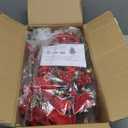 Svndlyn Christmas Swag Pre-Lit Artificial Christmas Teardrop with Red Poinsettia Flower Golden Pine Cones Berries and Ball Ornaments Holiday Winter Decorations for Door Wall Mantel