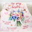 Sister Gifts, Sisters Birthday Gift from Sis, Best Sisters Ever Present for Women, Christmas Mothers Day Birthday Gift for Sister, Soft Throw Blanket 60"X50"