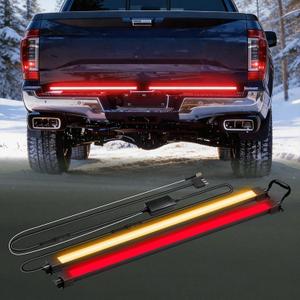 60 Inch Tailgate Light Bar, PC Material Uniform Glow LED Strip with Sequential Amber Turn Signal, Full Function Brake/Running/Reverse Lights for F150 Tundra Ram Silverado Pickup Truck