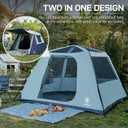 EVER ADVANCED Blackout 6 Person Camping Tent, Instant Cabin Tent for Family with Vestibule and Large Mesh Windows, 60s Easy Setup, Double Layer, Water-Resistant