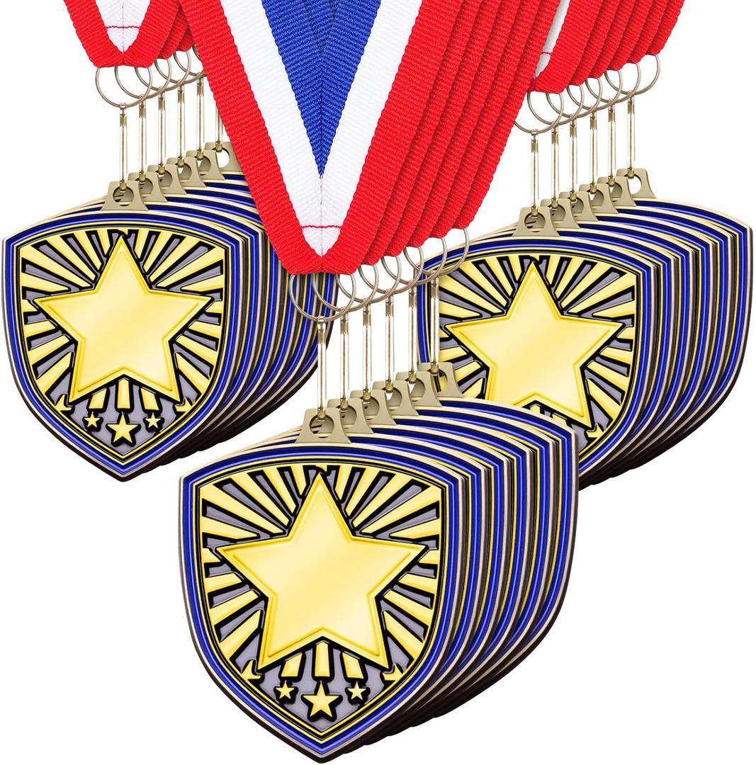 Yaomiao 10/20 Pcs 2. 4'' Award Medals Bulk Gold Winner Team Participation Medals for Kids Adults Metal Trophy Tournaments Competitions Award Prize Gift