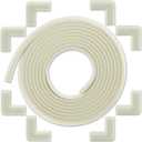 Bb Earth Baby Proofing Edge and Corner Guard Protector Set for Back to School, 20 Feet Edges & 8 Foam Corners, Furniture and Tables Child Baby Proof Bumpers, Pre-Taped Corner Cushions - Oyster White