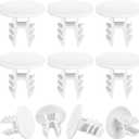 10 Pieces Plastic Closet Rod End Caps Closet Rod Hang Bar Sealing Plug Brackets Endcaps Accessories(White)