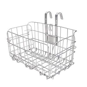 Folding Bike Front Basket Wire Easy Installation on Front Handlebar with Handles for Bicycle Accessories Frame Bag Cargo Rack.