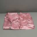 Ekouaer Womens Silk Satin Pajama Set Short Sleeve PJs 2 Piece Lounge Set Button Down Top and Shorts Soft Sleepwear (Medium, Light Pink)