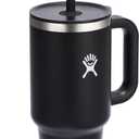 Hydro Flask Travel Tumbler with Handle, Lid and Straw - Insulated Stainless Steel in 32 Oz Black
