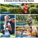 Portable Fan for Under Shirt, Waist Fan Clip On Belt, 4-in-1 Rechargeable Body Fans with LED Light, Phone Stand, Fast Charging 4-Speed Hip Personal Fans for Fishing, Outdoor, Makeup, Kitchen (White)