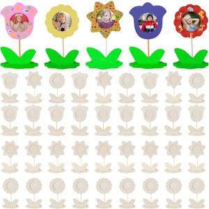 Juexica 36 Pcs Mother's Day Crafts for Kids DIY Wood Flower Picture Frames Mother's Day Unfinished Wood Picture Frames Painting Crafts for Kids Classroom Birthday Gift Arts Activities Decorative