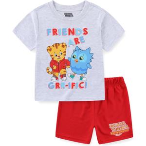 Daniel Tiger's Neighborhood Boys Short Sleeve T-Shirt and Mesh Short Set for Toddler 4T 