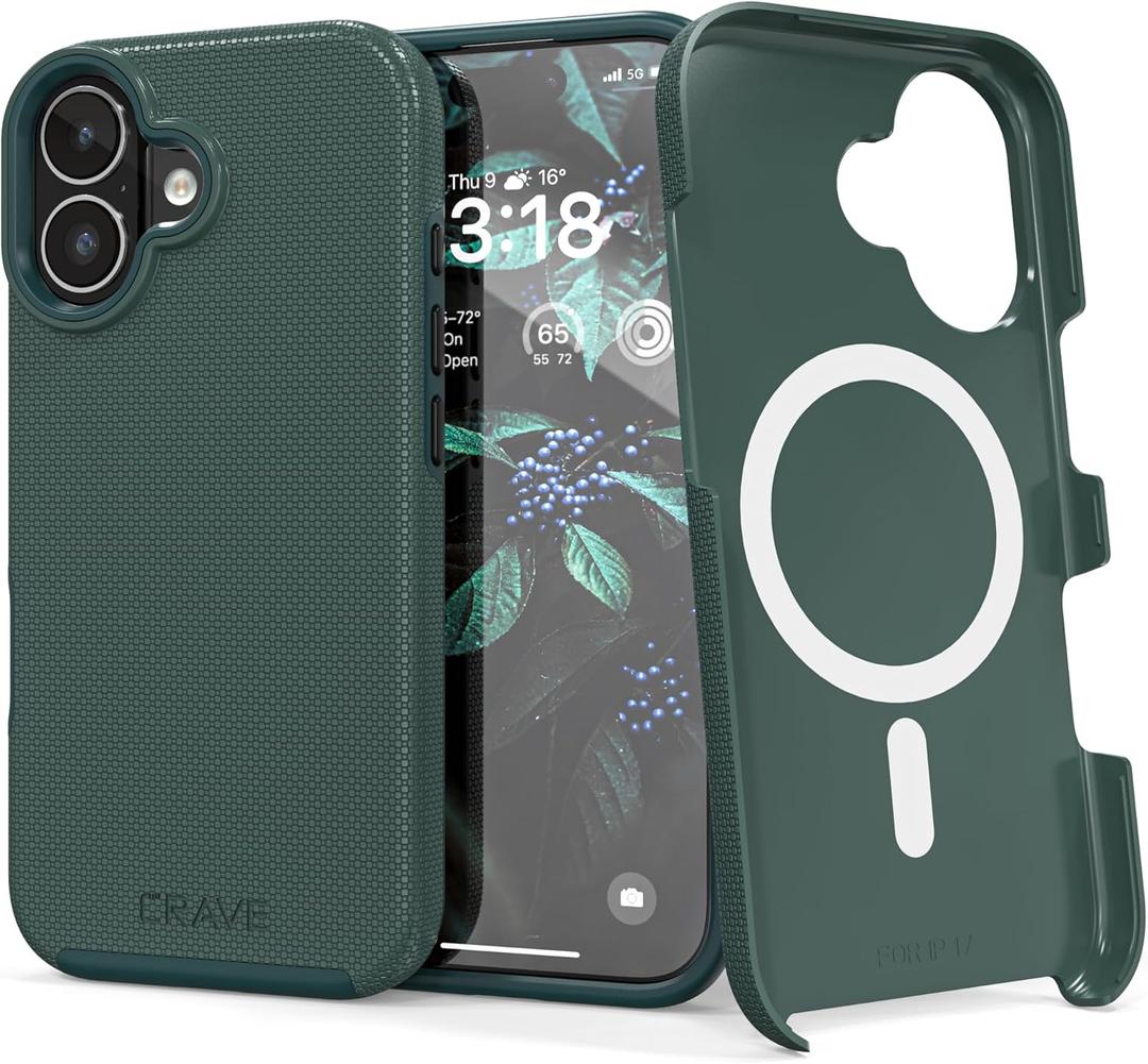 Crave Compatible with iPhone 17 Case, [Compatible with MagSafe] Shockproof Protection Dual Layer Case for Apple iPhone 17 (6.3 inch) - Forest Green