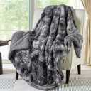 Bedsure GentleSoft Sherpa Fluffy Blanket Twin Size - Fleece Warm and Cozy Throw for Women Gift, Plush & Fuzzy Faux Fur Christmas Blanket for Couch, Sofa, Bed Decor, Tie Dye Design, Grey, 60x80 Inches