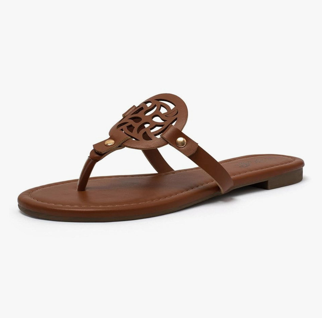 katliu Women's Flat Sandals Flip Flop Sandals Comfortable Dressy Thong Sandals Size 10