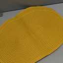 Noctiflorous Oval Braided Placemats Set of 6 Woven 12x18 Inch Non Slip Washable Heat Resistant Place Mats Round Tablemats for Dining Kitchen Party Daily Table Decor Dinner Mats (Solid Yellow, 6)