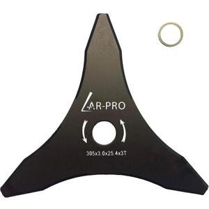 AR-PRO 12" x 3 Teeth Steel Brush Blades for Cutter, Trimmer, Weed Eater - Made from Carbon Steel, Cuts Like Butter