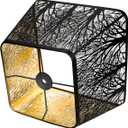 Medium Square Lamp Shades, ALUCSET Metal Lampshade with Pattern of Trees for Table Lamp and Floor Light, 7 x 10 x 7.5 Inch, Pattern of Trees (Black/Gold)