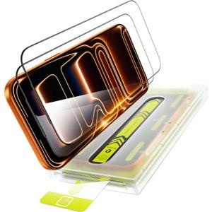 WSKEN for iPhone 17 Pro Screen Protector - [Auto-Dust Removal] [Top 9H+ Tempered Glass] 12FT Shatterproof Military Grade Diamond HD Durable Flim Easy Install Case Friendly, 2 Pack (Clear)