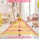 MARFULA Foldable Gymnastic Bar for Kids Ages 3-12, 9 Height Levels, 200 lbs Weight Capacity, 5 Ft Length Gymnastic Kip Bar with Mat, Gymnastic Equipment for Home and Gym Center Indoor Outdoor Use