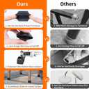 Ezprotekt 24 Pcs Black Chair Leg Sliders for Carpet, Square Chair Glides for Rug, Teflon Furniture Pads Leg Protectors Caps - for Dining Table, Bar Stool, End Table Legs (L Fit:1" - 1.4")