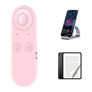 Tankicom Phone Remote Controller - Bluetooth Remote for iPhone with Air Mouse Control, TikTok Scrolling Ring, Bluetooth Page Turner, Camera & Music Remote, YouTube & Instagram, iOS&Android, Pink