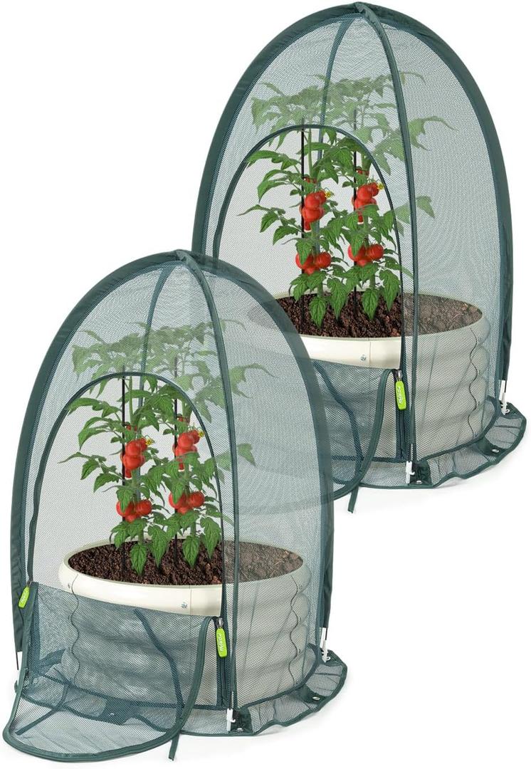Pop up Gardening Net Cover,29.5x29.5x39.4 inches Pack of 2,Pest Guard Cover for Vegetables Fruits Durable Plant Gardening Net, Pop-Up Chicken Pen for Small Animals Outdoor Run and Pet Enclosure