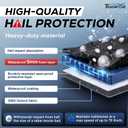 Hail Protector Car Cover for Sedan(Length:195"-208"),Waterproof All-Weather Outdoor Anti Hail Thick Multi-Layered EVA with Sun Visor&Storage Bag for ES350, Models, Avalon, Impala etc.
