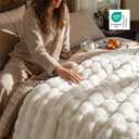 Bedsure Fluffy Bubble Faux Fur King Blanket, 104"x90", Cream